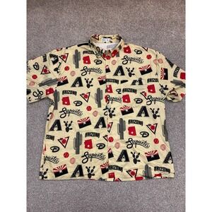 Cox Arizona Diamondbacks Serpientes Shirt Mens XL Tan Excellent Short Sleeve